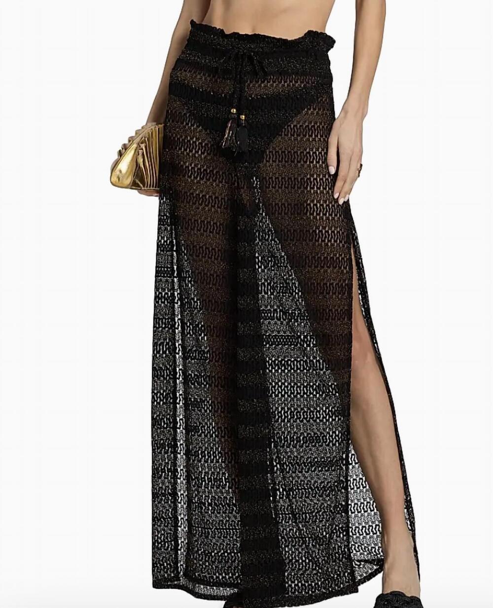 NEW RAMY BROOK swirl gloria pant in black/gold